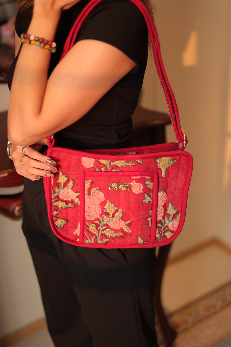 Gulabi Rani (Rose Queen) — hand block printed quilted bags | The Quilt ...